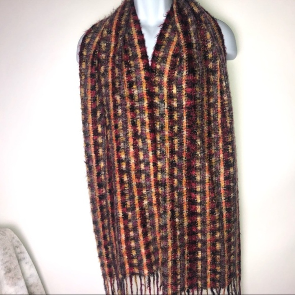 Eighteen Collection Purple Orange Plaid Scarf‎